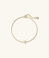 Gold bracelet featuring a single initial, handcrafted in 14k solid gold. Perfect for adding a personalized touch to any wrist stack.